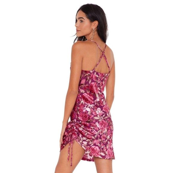 NASTY GAL Whats Growin Down Velvet BurnOut Dress 0 - Picture 11 of 13